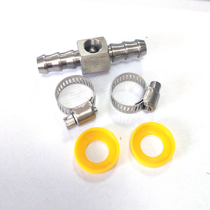 อะแดปเตอร์ข้อต่อที<span class=keywords><strong>ฟ</strong></span>ิตติ้งแบบมีหนาม 3/8 นิ้ว พร้อมพอร์ตเซ็นเซอร์ NPT 1/8-27  ประกอบด้วยแคลมป์รัดสาย<span class=keywords><strong>ย</strong></span>าง 2 ชิ้น และแหวนซีลทนความร้อน 2 ชิ้น - Product Image 6