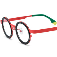 Lunettes correctrices de luxe faites à la main, personnalisées en Chine, dernier modèle, impression dorée, acétate de bonne qualité, jaune, rouge, bleu, vert pour les fêtes