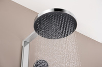 Ensemble de douche mural thermostatique moderne en acier inoxydable brossé à double poignée avec robinets de bain et de douche à noyau en céramique