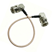 Kabel SDI Slim 75 Ohm Pabrikasi Pabrik, BNC Male 90 Derajat ke BNC Male RA, Kabel Patch RF RG179 untuk Video UHD 4K
