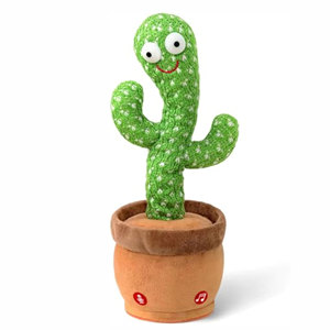 Juguete de Cactus Interactivo que Habla y Baila, Imita Sonidos, Reproduce 120 Canciones, Peluche Suave, Luces LED, Regalo para Bebés - Product Image 1