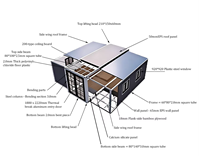 Vente directe : Conteneur habitable extensible de 20 pieds et 40 pieds, Maison préfabriquée, Villa à deux étages 4 chambres, Maison préfabriquée 2 chambres