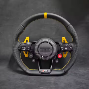 Volant en cuir de haute qualité pour <span class=keywords><strong>Audi</strong></span> A3 A5 A6 A6L A4 A4L C8 Q5 Q7 TT RS3 RS4 RS5 S4 S5 B8 B8.5 B9 Volant de voiture - Product Image 2