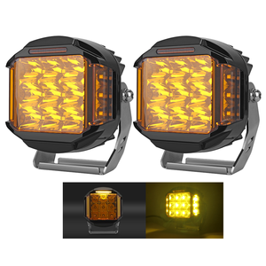 ไฟตัดหมอกสำหรับรถกระบะออฟโรดรถจีปเอทีวี UTV SUV ไฟ <span class=keywords><strong>LED</strong></span> สีเหลืองอำพันขนาด5นิ้วแบบจุดน้ำท่วม75W - Product Image 1