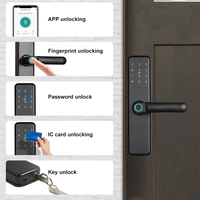 Serrure de porte intelligente de haute qualité avec écran tactile, empreinte digitale, mot de passe, clé, application Tuya TT, pour appartement en bois