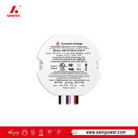 Transformateur LED rond mini 5 en 1 OEM d'usine, Triac 0-10V dimmable, driver LED 15W avec protection contre les courts-circuits