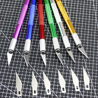 Option OEM personnalisable couteau à outils rond en métal manche en alliage d'aluminium couteau à graver pour les applications de bricolage