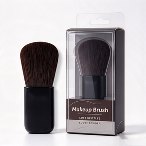 Brocha Aplicadora de Maquillaje Compacta con Fibras Sintéticas Densas para Mezclar Polvos y Acabado Facial Preciso - Product Image 1
