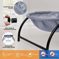 Lit pour chat amovible et lavable, respirant, surélevé, avec cadre en acier autoportant, rembourrage en coton PP, hamac pour le sommeil des animaux de compagnie, robuste