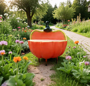 Chaise Citrouille Moderne en Fibre de Verre Écologique et Étanche – Siège Artistique et Décontracté pour Intérieur, Extérieur, École, Hôtel, Entrepôt, Décoration - Product Image 2