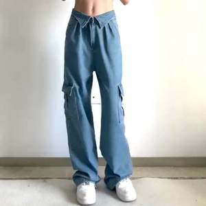 Customized 2025 New Arrival V High Waist Cargo Pants Loose Baggies With logo Jeanswomen Baggy Jeans Homme - Product Image 6