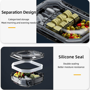 Modern Portable 6-Compartment Travel Pill Organizer Moisture-Proof <b>Plastic</b> Daily Medicine Case Vitamins Fish Oil <b>Pocket</b> Purse - Product Image 3