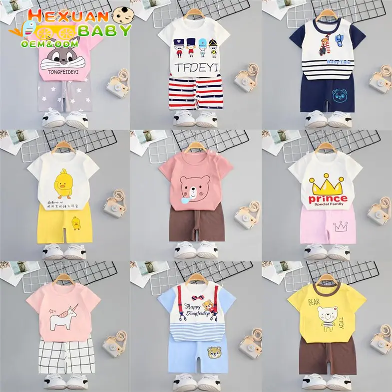 Summer children's t-shirts shorts sets boy girl baby clothing sets wholesale kids clothes newborn clothes set
