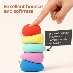Éponge <span class=keywords><strong>de</strong></span> maquillage douce lavable sans latex, personnalisable <span class=keywords><strong>avec</strong></span> logo, pour <span class=keywords><strong>fond</strong></span> <span class=keywords><strong>de</strong></span> <span class=keywords><strong>teint</strong></span> et poudre, multicolore - Product Image 2