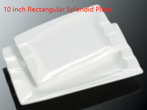 Commercial Porcelaine Assiette Ensemble Blanc Rectangulaire Porcelaine Plateaux Dessert Apéritif Salade Plaques Blanc Plateaux de service - Product Image 3