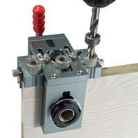 Perceuse à trous rapide en alliage d'aluminium 1 pièce, guide de perçage pour le travail du bois, outil de menuiserie, kit de gabarit pour le collage de placards et d'armoires