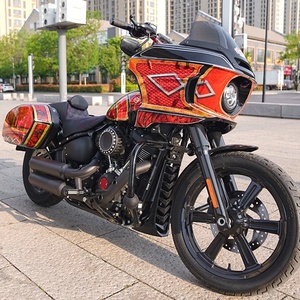 เบาะนั่งแบบสองที่นั่งทรง PB ของ CustomWorld พร้อมพนักพิงหลังสำหรับ HD Softail Street Bob/Low Rider S/ST-Diamond Stitching - Product Image 3