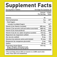 Complément alimentaire quotidien pour le soutien immunitaire, comprimés avec vitamines, zinc, sélénium, mélange d'herbes, antioxydant, santé des articulations et de la peau