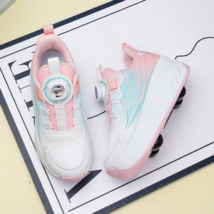 Patines de Ruedas para Niños, Zapatillas Deportivas con 4 Ruedas, Heelys Deformables para Niñas y Niños, para Exteriores, Otoño, Meike, Hebilla Giratoria, Suela de Malla Degradada - Product Image 4
