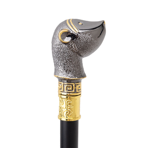 Canne <span class=keywords><strong>de</strong></span> <span class=keywords><strong>marche</strong></span> élégante en métal <span class=keywords><strong>noir</strong></span> et or, style britannique, design créatif et luxueux, pour jeunes. - Product Image 5