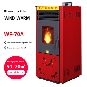 Estufa de pellets de 7kW con chimenea libre y entrada automática Wiseway, estufa de biomasa de vidrio de 7kW - Product Image 2