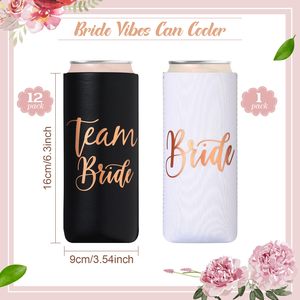 Mangas enfriadoras delgadas para deshierbe para fiesta nupcial Novia Can Koozies Mangas delgadas para despedida de soltera Favor Despedida de soltera - Product Image 2