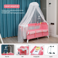 Lit de bébé pliable multifonctionnel de haute qualité, parc pour bébé, lit d'appoint, lit de voyage, lit de bébé en métal moderne avec côtés rabattables