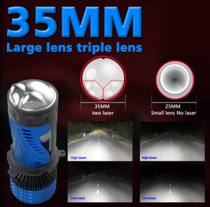 Phare <span class=keywords><strong>de</strong></span> voiture mini-objectif F90plus 180W 18000LM avec lentille <span class=keywords><strong>de</strong></span> 35 mm, double tubes en cuivre, H4 12V 6000K IP68 Canbus, ventilateur rapide, deux lasers - Product Image 3