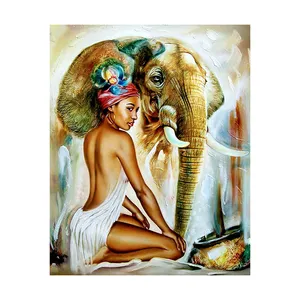 油漆男孩OEM畅销工艺品古典裸体性感女人大象家居装饰容易制作DIY钻石绘画