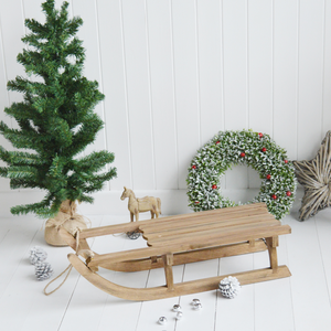 Decorazione Natalizia Ecologica, <span class=keywords><strong>Slitta</strong></span> Rustica di Babbo <span class=keywords><strong>Natale</strong></span> in Legno per Esposizione Natalizia - Product Image 1