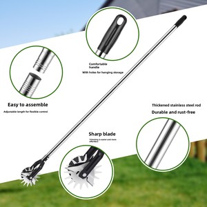 Wheel Rotary Manual Lawn Edger & Artificial Grass Trimmer Silver/Black MYL-16 Weeding <b>Garden</b> <b>Tool</b> - Product Image 2