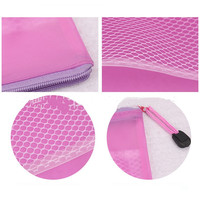Matière plastique PVC étanche fermeture éclair sac de fichiers maille Bill sac PVC bureau sac de rangement