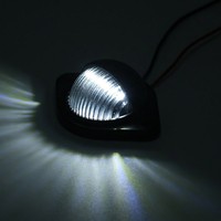 Éclairage de plaque d'immatriculation LED noir et blanc 12V 24V pour camion, remorque, camping-car, moto, étanche