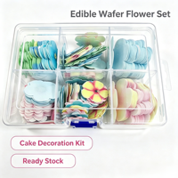 Feuilles de décoration de gâteau en papier wafer en boîte, motifs floraux, boîte de rangement, vente en gros, directement de l'usine, fourniture OEM, en stock, décoration de gâteau