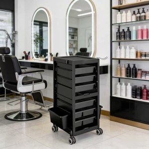 Chariot de rangement grande capacité pour salon de coiffure avec barre de teinture, armoire de rangement pour salon de coiffure, chariot de barbier pour outils de teinture et de coiffage - Product Image 2