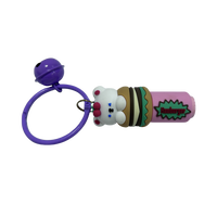Personnalisable mignon multicolore 3D goutte colle PVC poupée porte-clés dessin animé animaux Kaychains promu avec matière plastique