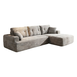 Canapé modulaire en tissu 3 places moderne avec chaise longue, prix usine, mousse haute densité, idéal pour appartement et mobilier de centre commercial - Product Image 1