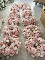 Boules de fleurs artificielles H386 Rose Gypsophile, Hortensia, Blanc Ivoire, Narcisse, décorations de fond de scène de mariage, rangée de fleurs