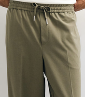 Pantalon décontracté ample pour homme en coton et polyester, taille élastique, tricoté épais, style urbain