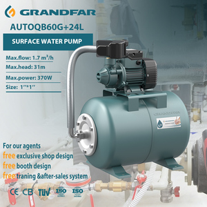 Pompe à eau périphérique automatique Grandfar 370W 0,5 CV 31m de hauteur de refoulement max. QB60G 24L Station de pompage AUTOQB60G+24L AUTOQB60G+2 - Product Image 1
