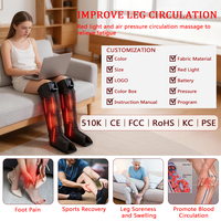 Großhandel Luftkompressions-Beinmassagegerät mit Rotlicht 660nm 850nm, 5-Kammer-Wärmevibration, wiederaufladbar, individuelles Logo, OEM-Lieferung