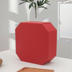 Customized Red Octagonal 2-Tier Makeup Gift Box Multi Function Cosmetic Jewelry <b>Storage</b> Packaging Organizer Boxes - Product Image 3