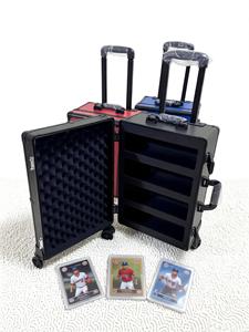 Boîte de rangement pour cartes gradées en aluminium avec 4 rangées de mousse antichoc, boîte de protection à roulettes pour collection de cartes PSA - Product Image 2