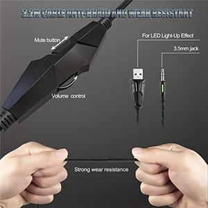 Muestra Gratuita de Auriculares para Juegos <span class=keywords><strong>Onikuma</strong></span> <span class=keywords><strong>K19</strong></span> con Cable, RGB, Bajos HD, con Micrófono para Jugadores de PS4 - Product Image 4