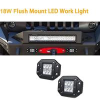 Dosettes de lumière de travail Led de 5 pouces, 18W, support encastré, CUBE de lumière, projecteur carré, lampe de conduite pour camions tout-terrain, SUV 4WD 4x4