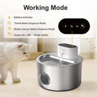 Fontaine à eau pour chat OEM 4L, fonctionnant sur piles, en acier inoxydable, sans fil, avec capteur automatique, distributeur d'eau sans fil pour chien et chat, fenêtre visible