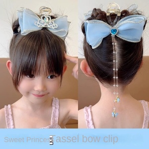 어린이를위한 절묘한 공주 소녀의 활 헤어 액세서리 크라운 나비 헤어 클립 사랑스러운 리본 클립 키즈 - Product Image 5