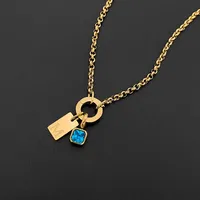 EManco - Collares de Acero Inoxidable Minimalistas de Lujo con Colgante de Circonita Cúbica con Nombre Personalizado para Mujer, Alfabeto Completo, Dropshipping
