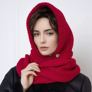 Wholesale 2026 Winter Knitted Scarf Hats for <strong>Women</strong> Neck Warmer <strong>Hoodie</strong> Bennie Scarf Hat <strong>Snood</strong> Cap - Product Image 1