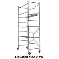 Plateforme d'échafaudage mobile pliable en aluminium avec freins, chariots à roulettes, échafaudage de construction portable, établi et plateau à outils